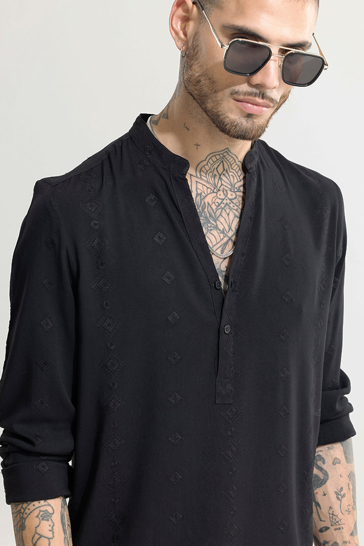 Diamont Black Kurta Shirt