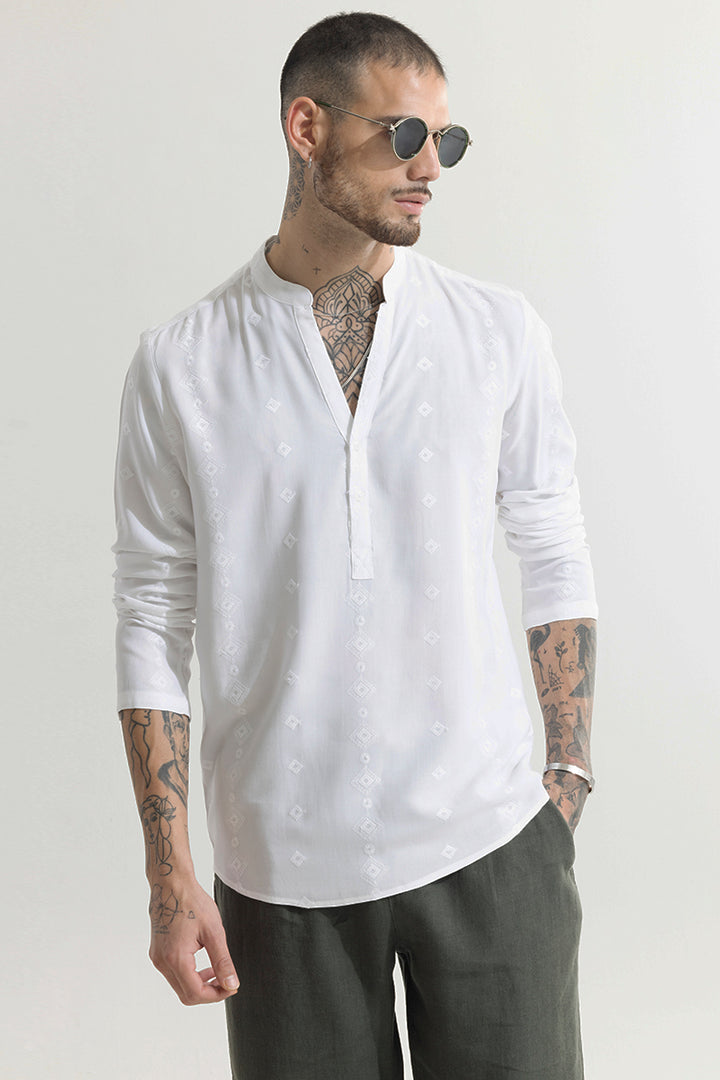 Diamont White Kurta Shirt