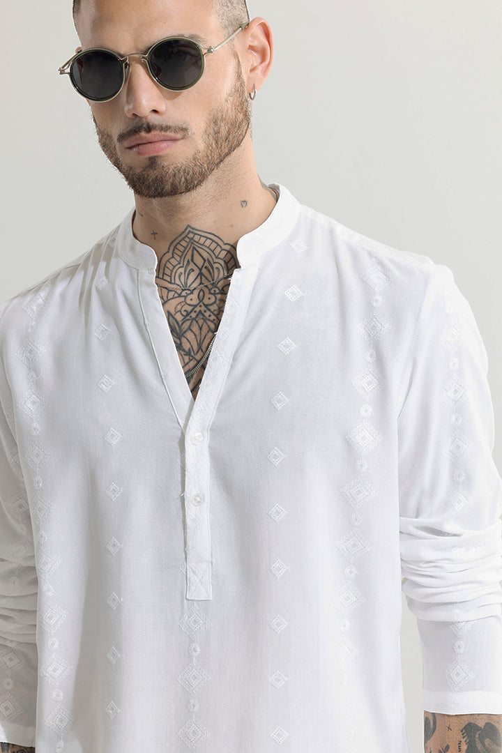 Diamont White Kurta Shirt