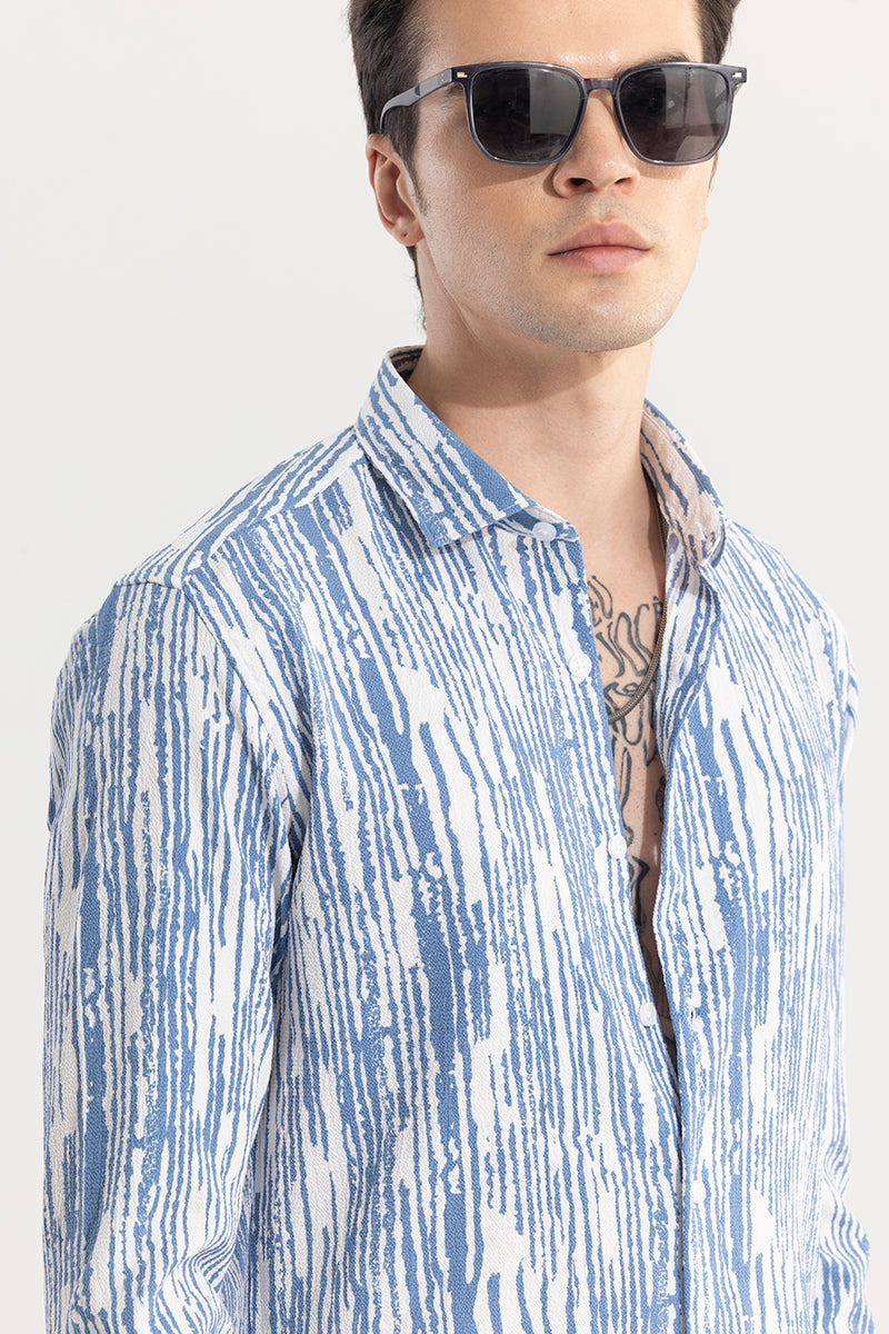 Buy Men's Strippy Lines Blue Shirt Online | SNITCH