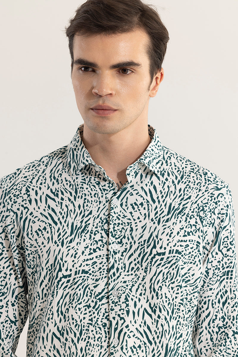 Distorted Design Green Shirt