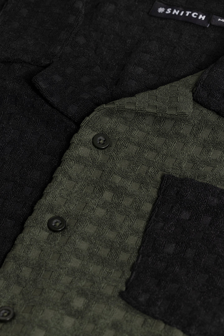 Waffle Block Olive Cut & Sew Shirt