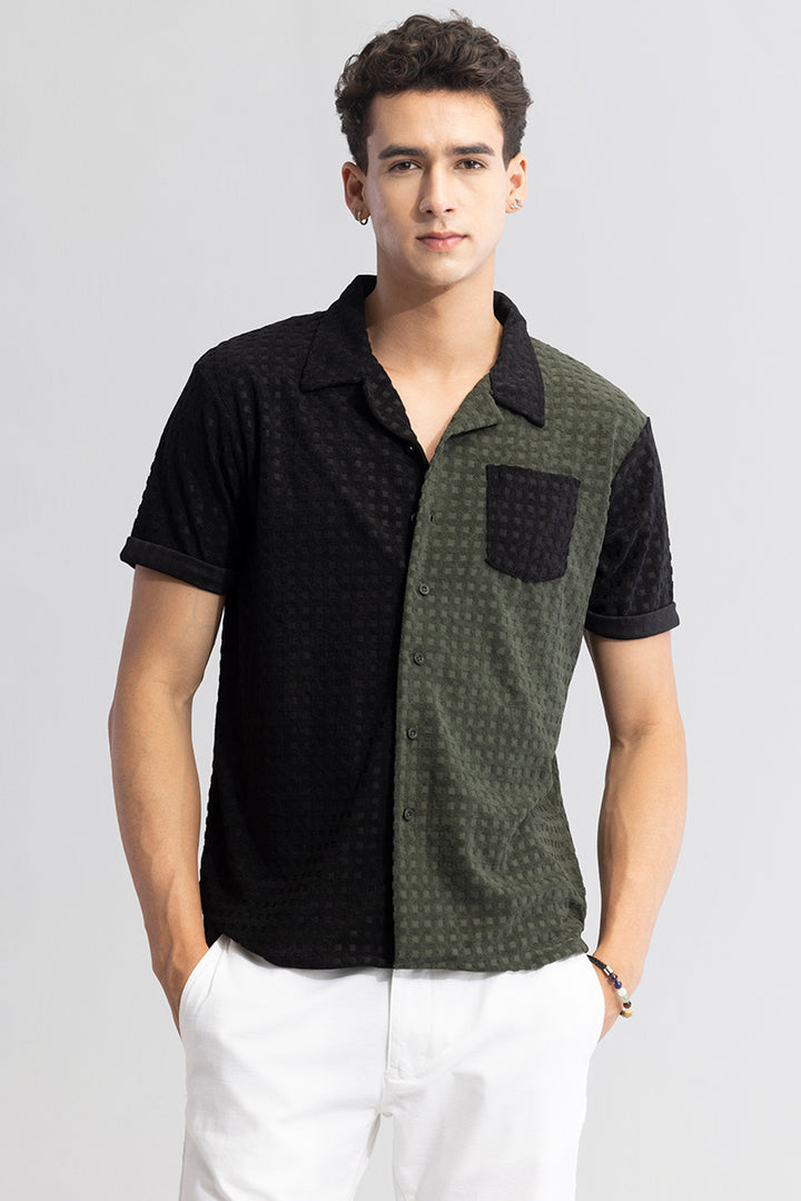 Waffle Block Olive Cut & Sew Shirt