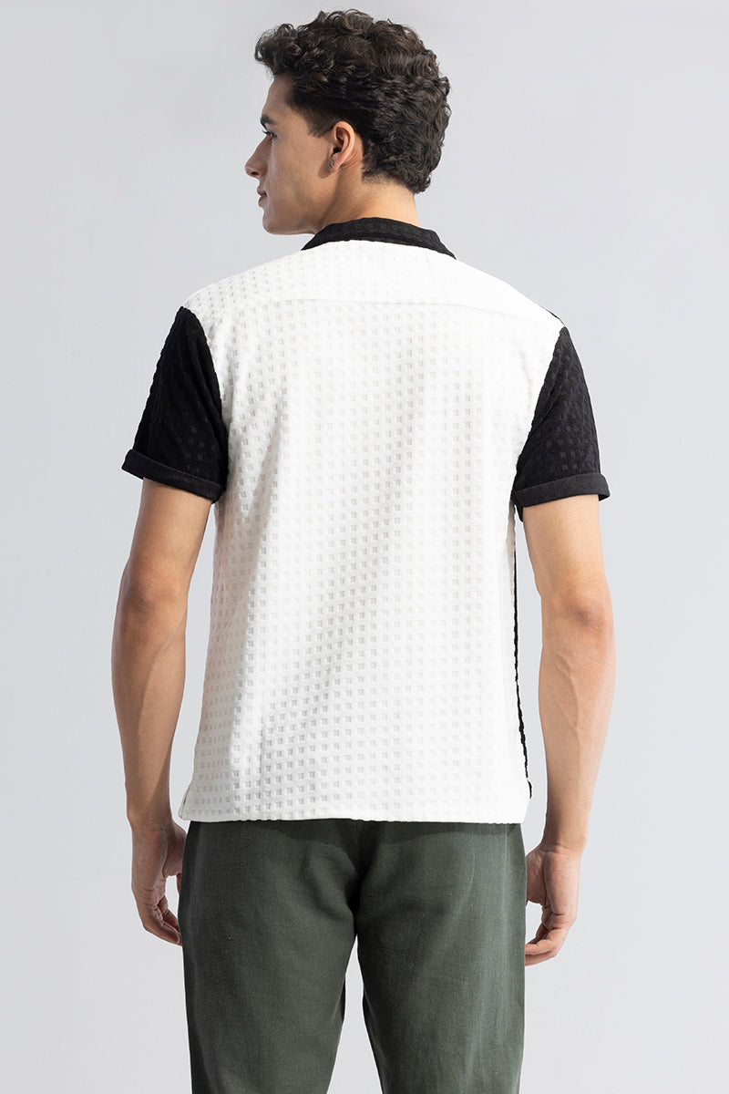 Waffle Block White Cut & Sew Shirt