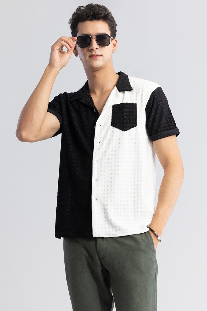 Waffle Block White Cut & Sew Shirt