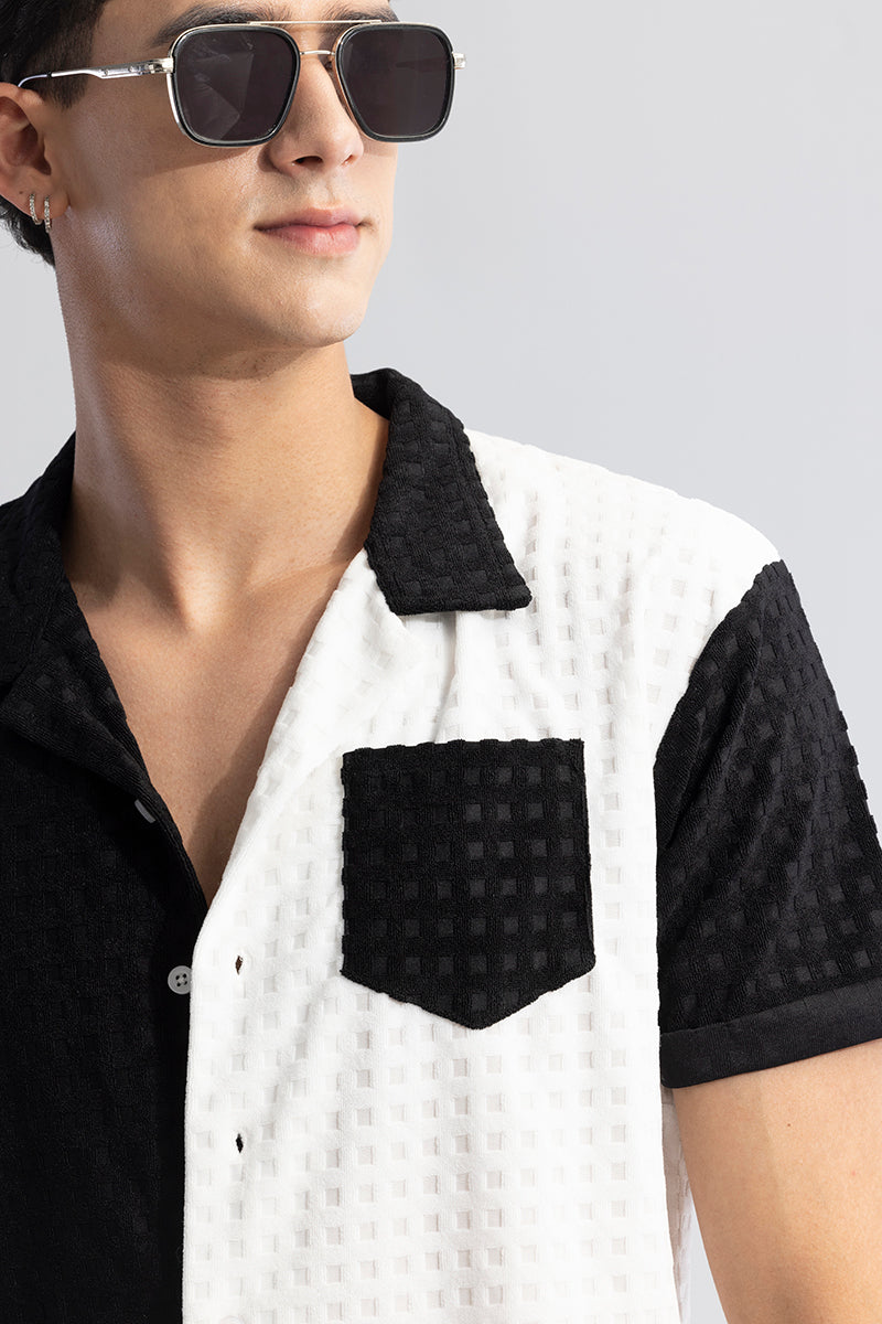 Waffle Block White Cut & Sew Shirt