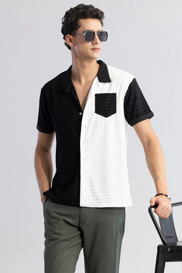 Waffle Block White Cut & Sew Shirt