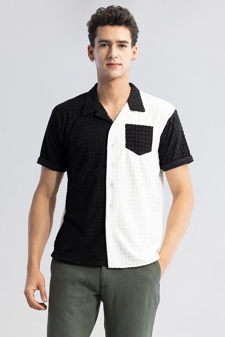 Waffle Block White Cut & Sew Shirt