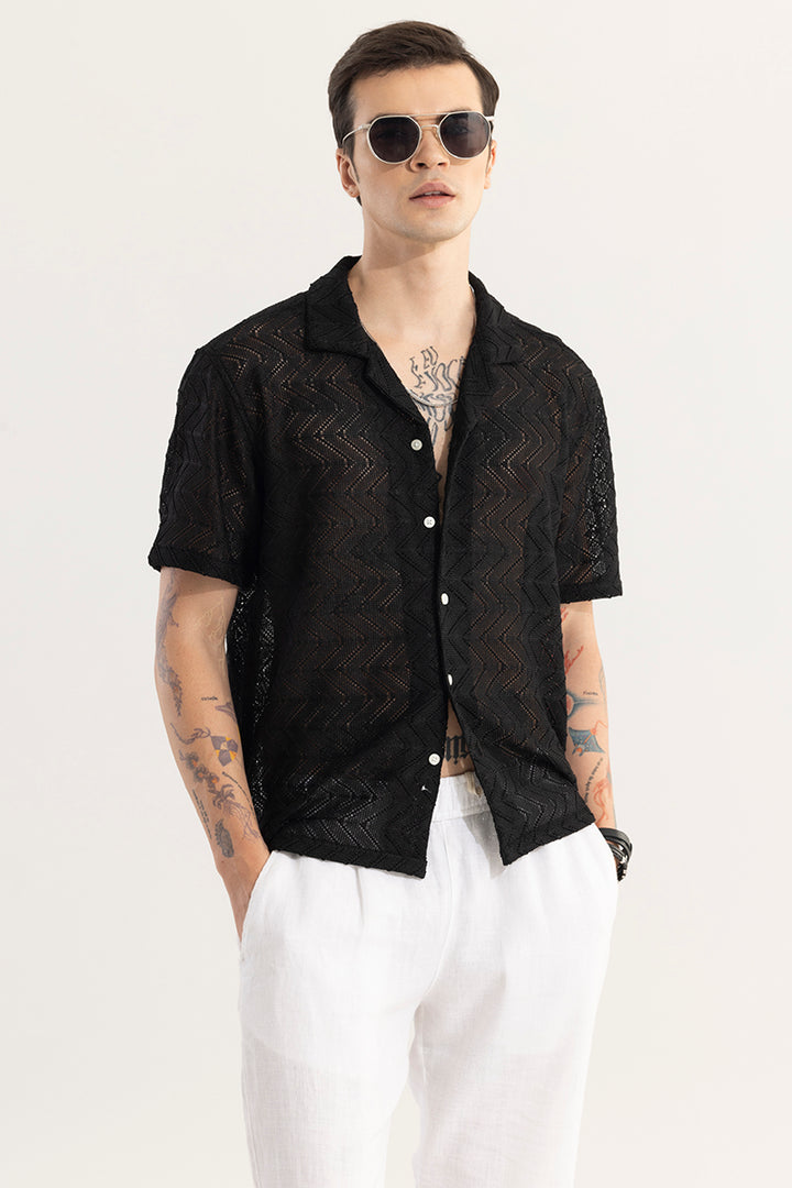 Crisscross Arrow Black Hakoba Shirt