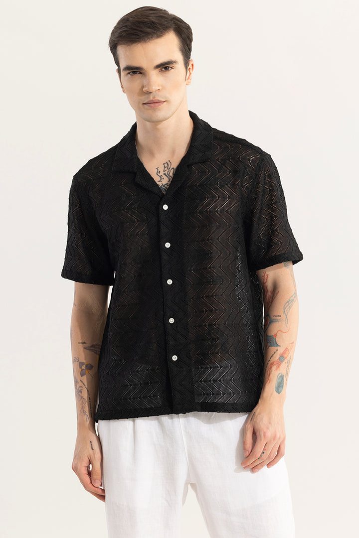 Crisscross Arrow Black Hakoba Shirt