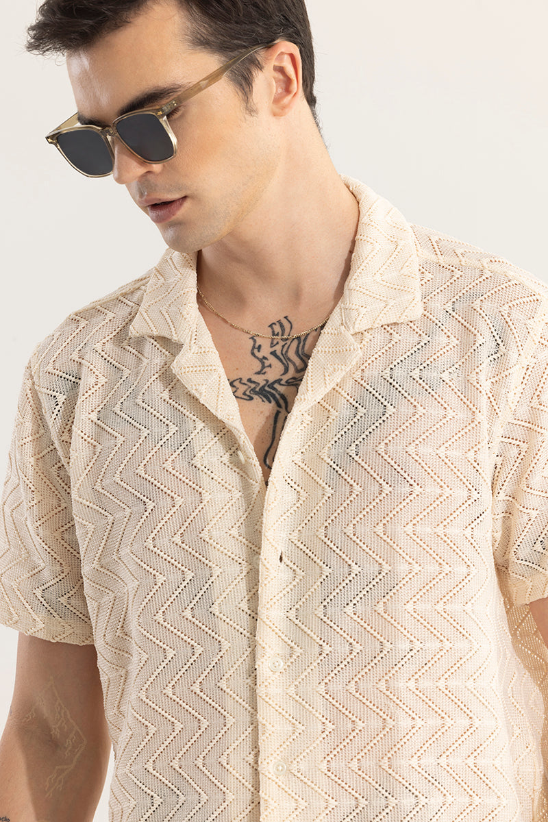 Crisscross Arrow Cream Hakoba Shirt