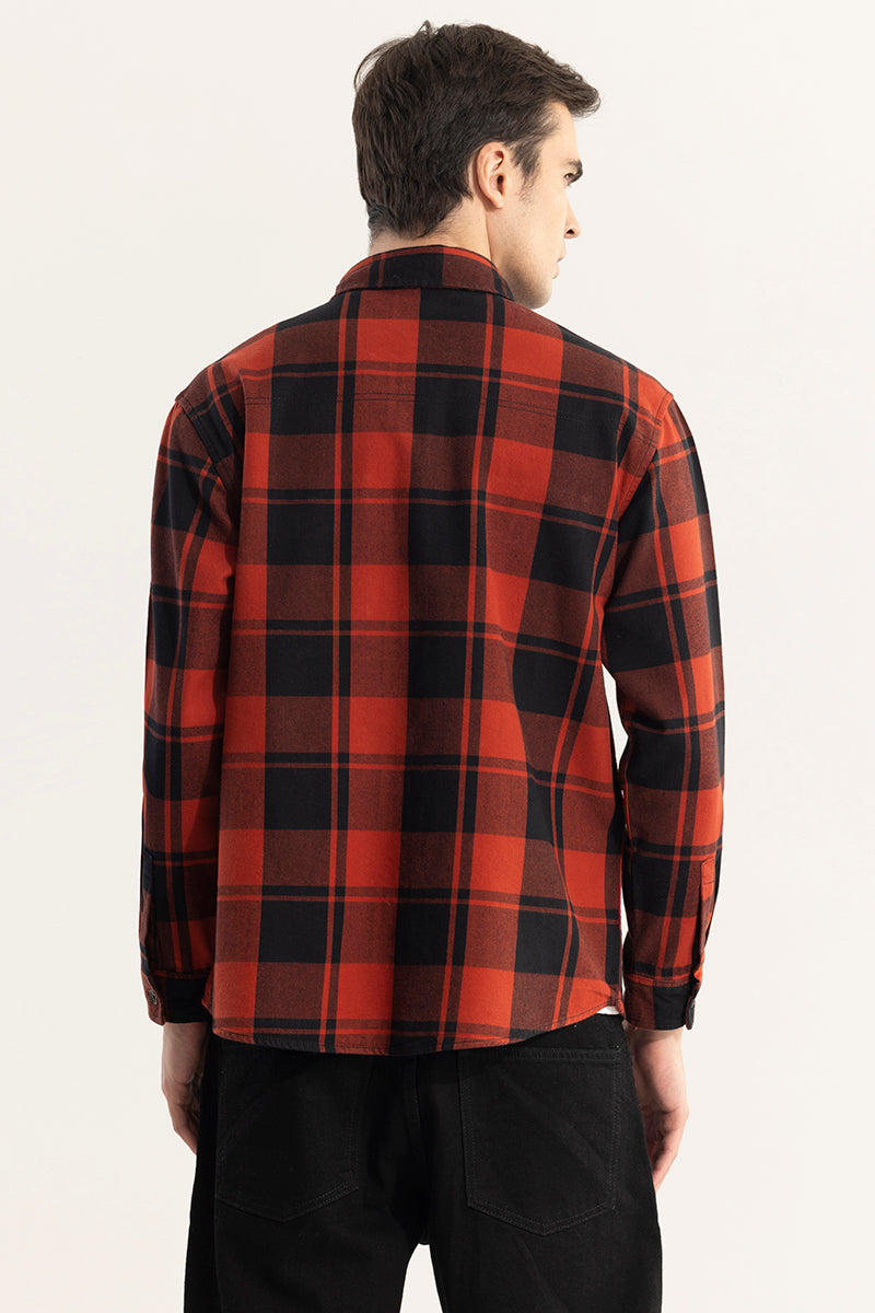 Square Grid Red Checks Shirt