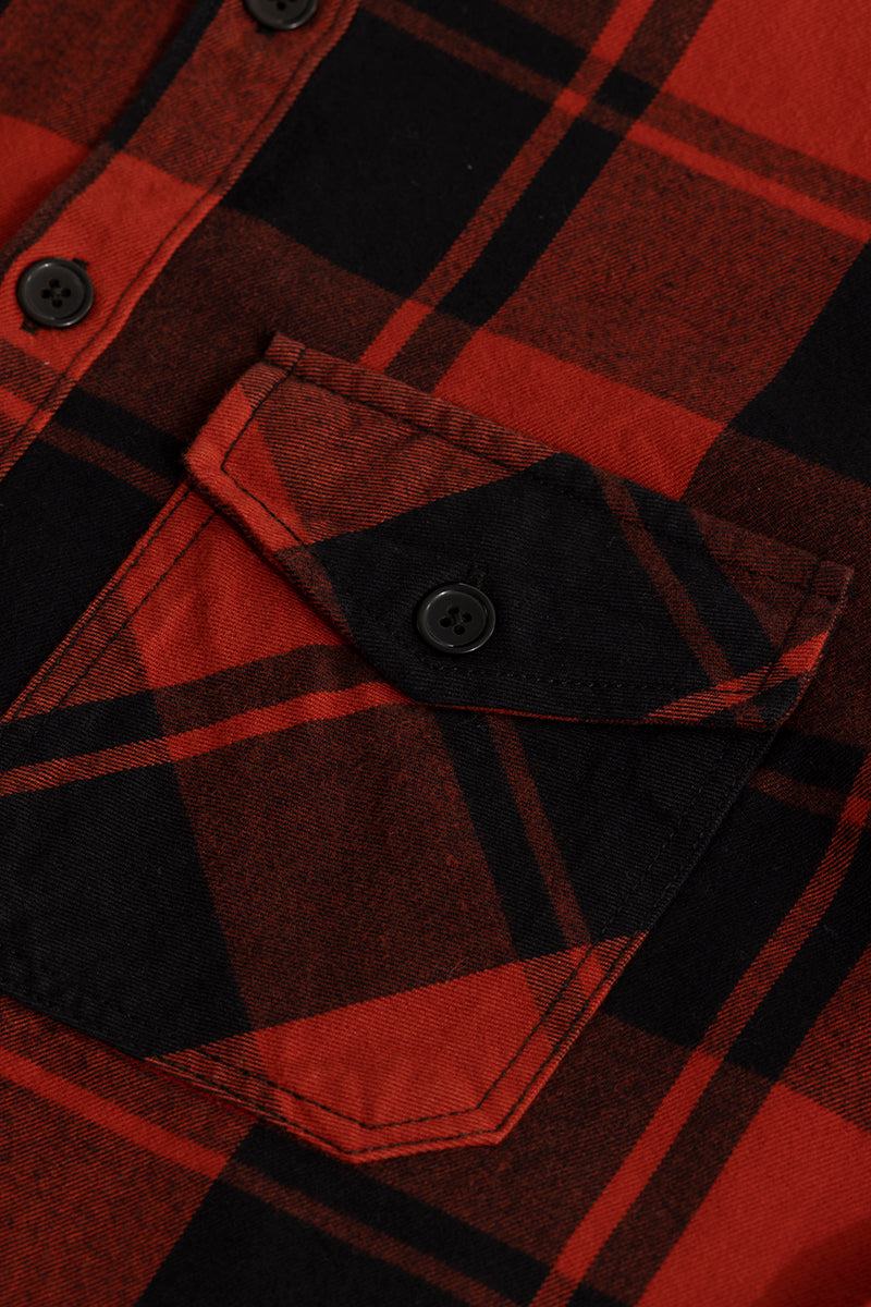 Buy Men's Square Grid Red Checks Shirt Online | SNITCH