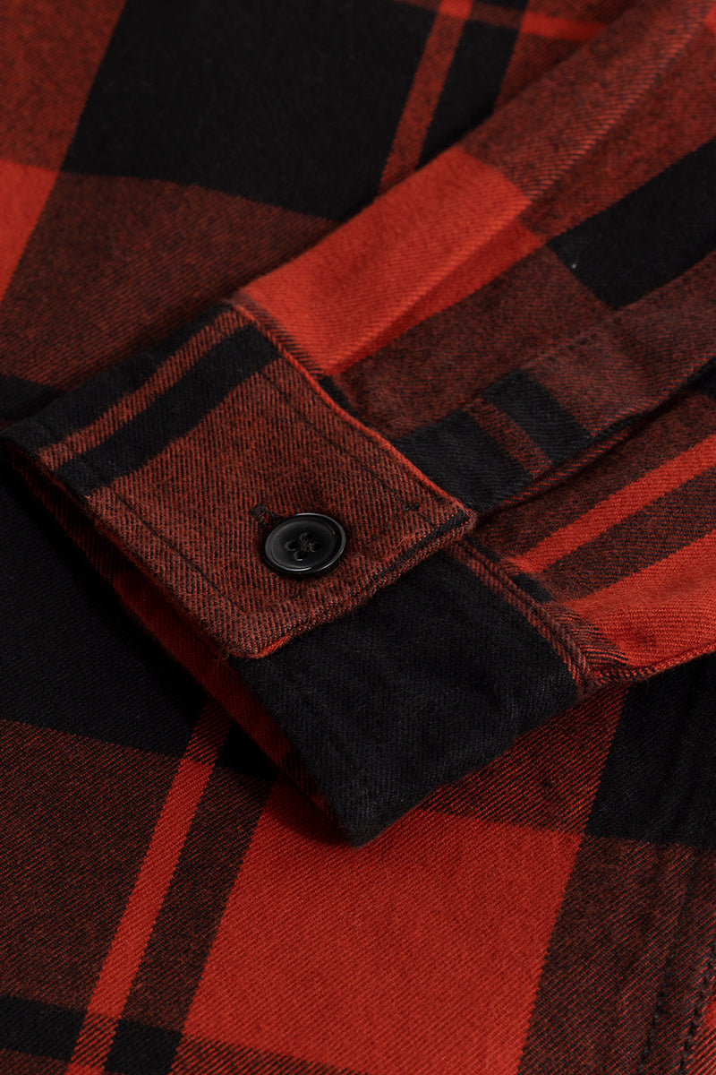 Buy Men's Square Grid Red Checks Shirt Online | SNITCH