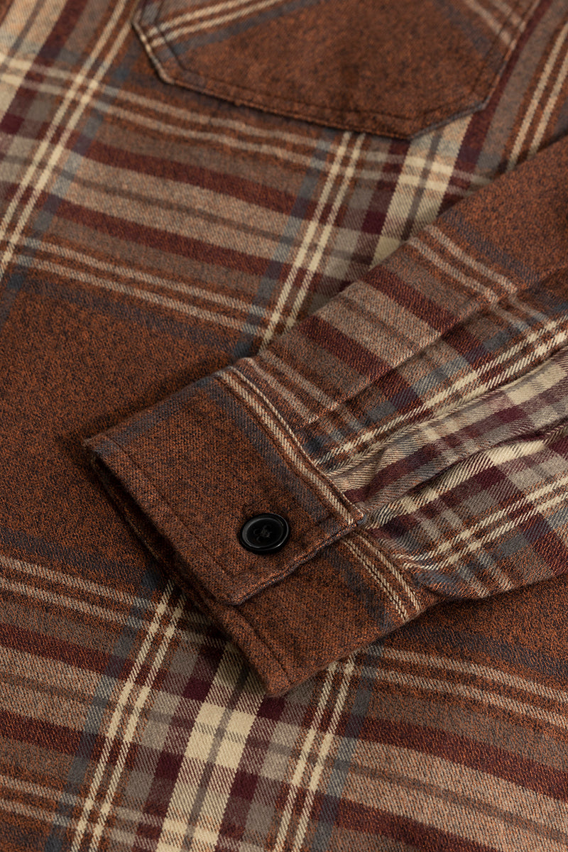 Square Grid Brown Checks Shirt