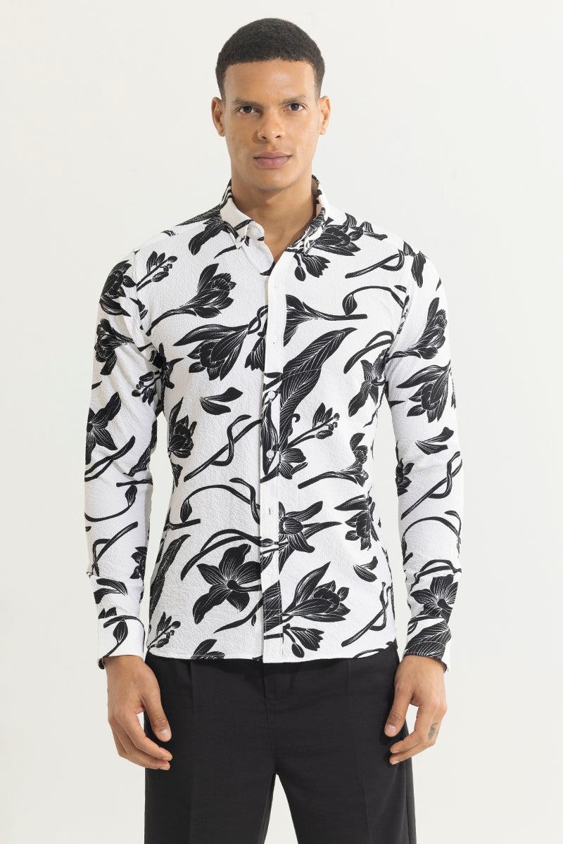 Buy Men's Crocus White Seersucker Shirt Online | SNITCH