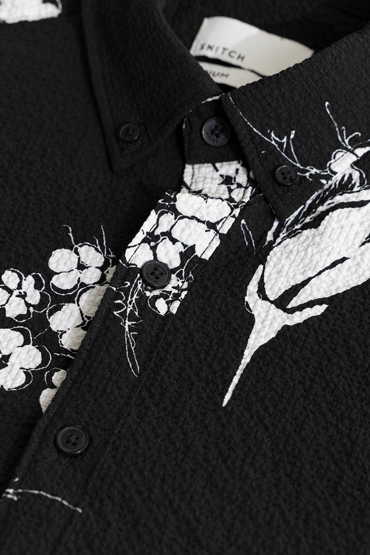 Rosella Black Seersucker Shirt