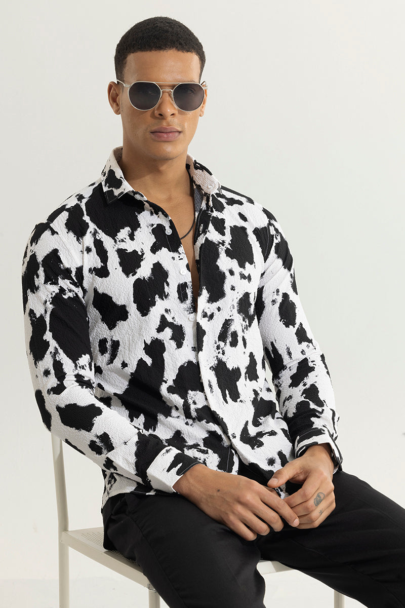 Dalmation White Seersucker Shirt