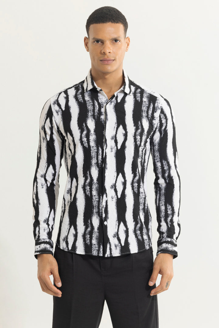 Submerged Stripe White Seersucker Shirt