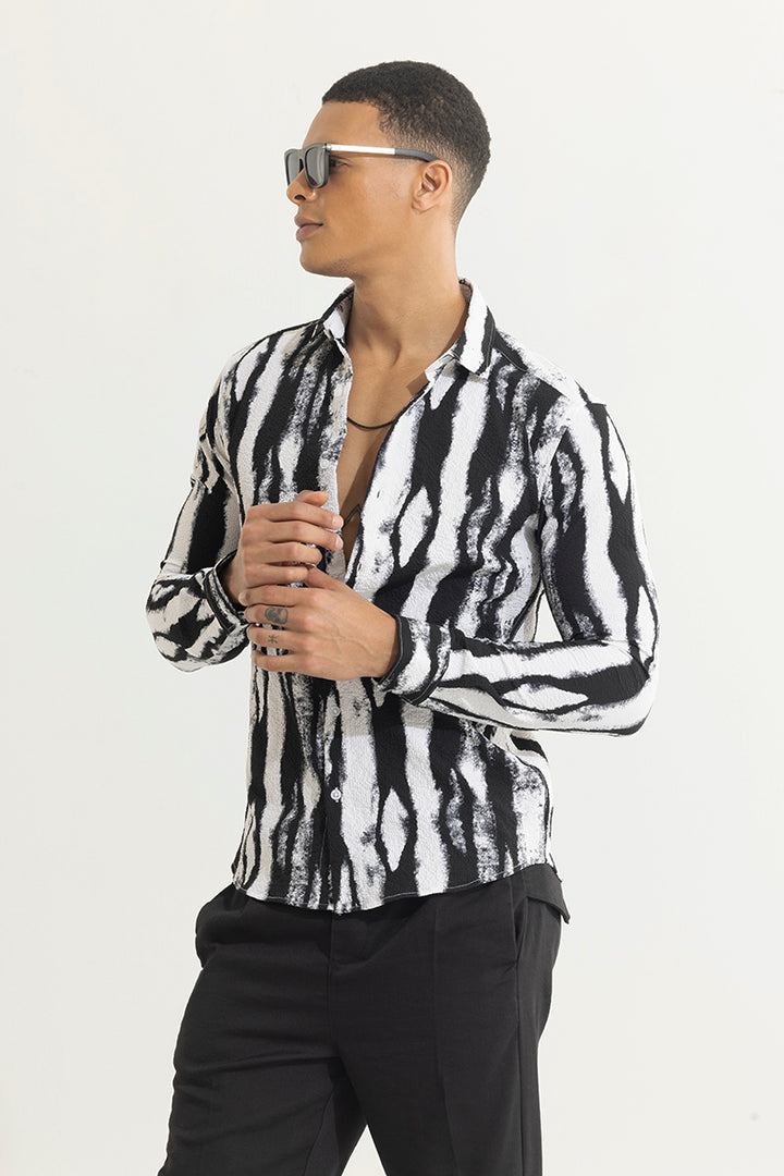 Submerged Stripe White Seersucker Shirt