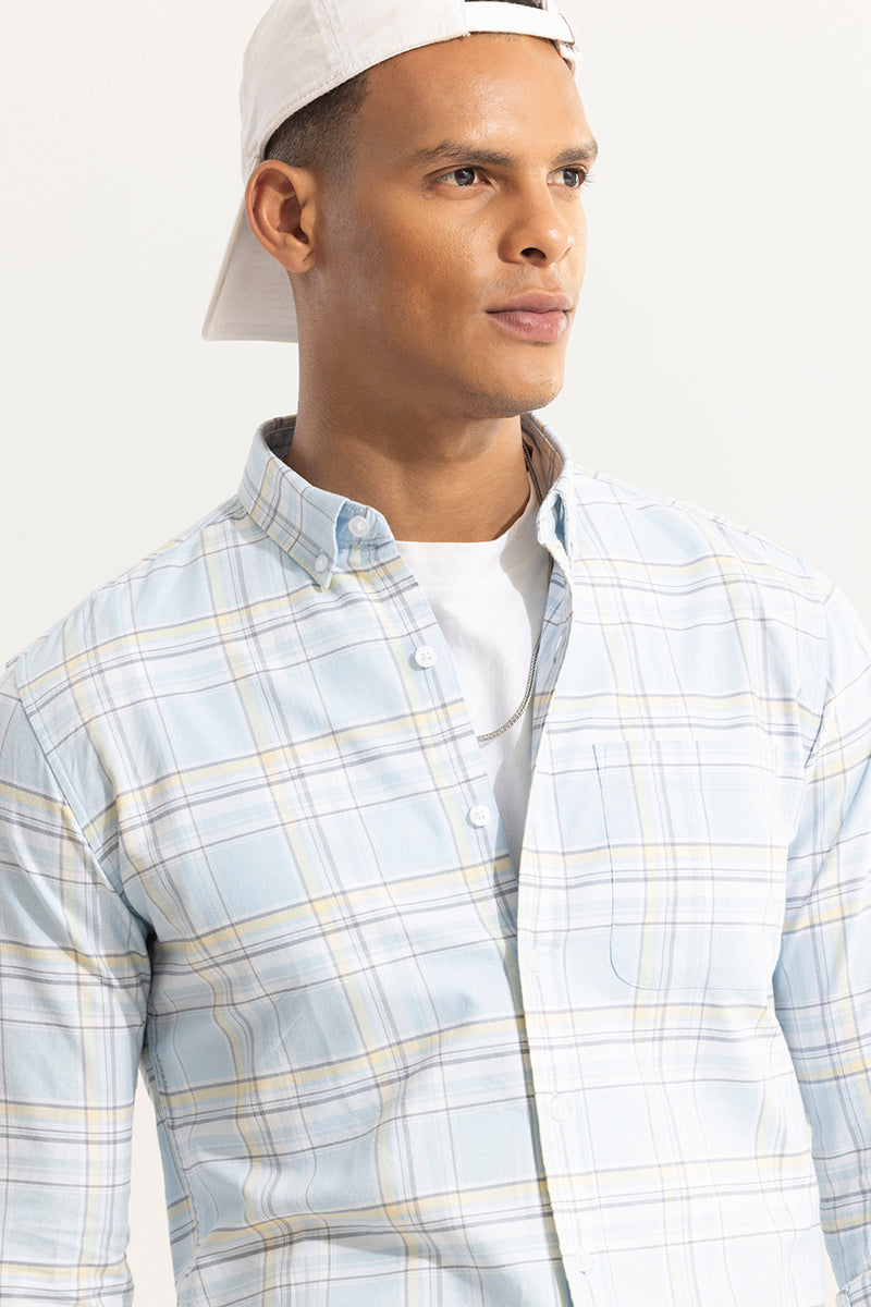 Tartan Matrix Sky Blue Checks Shirt