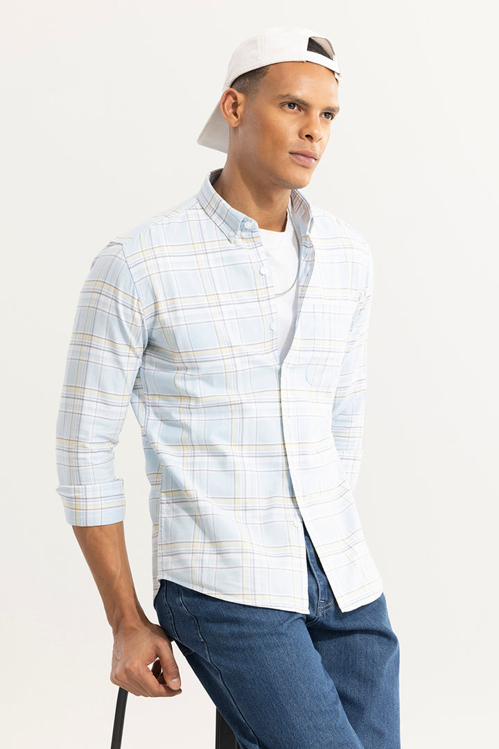 Tartan Matrix Sky Blue Checks Shirt