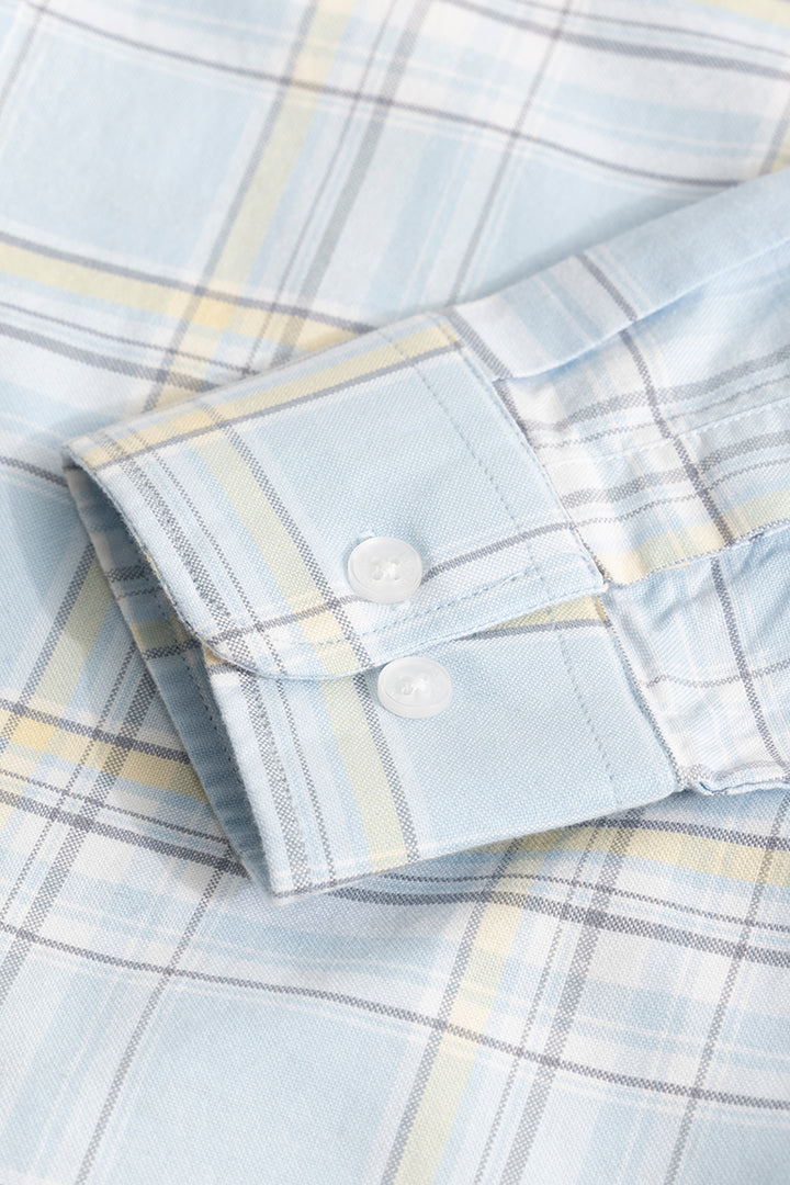 Tartan Matrix Sky Blue Checks Shirt