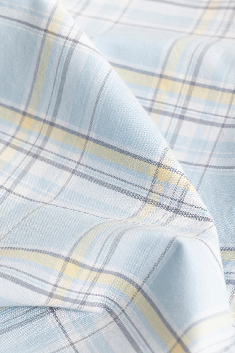 Tartan Matrix Sky Blue Checks Shirt