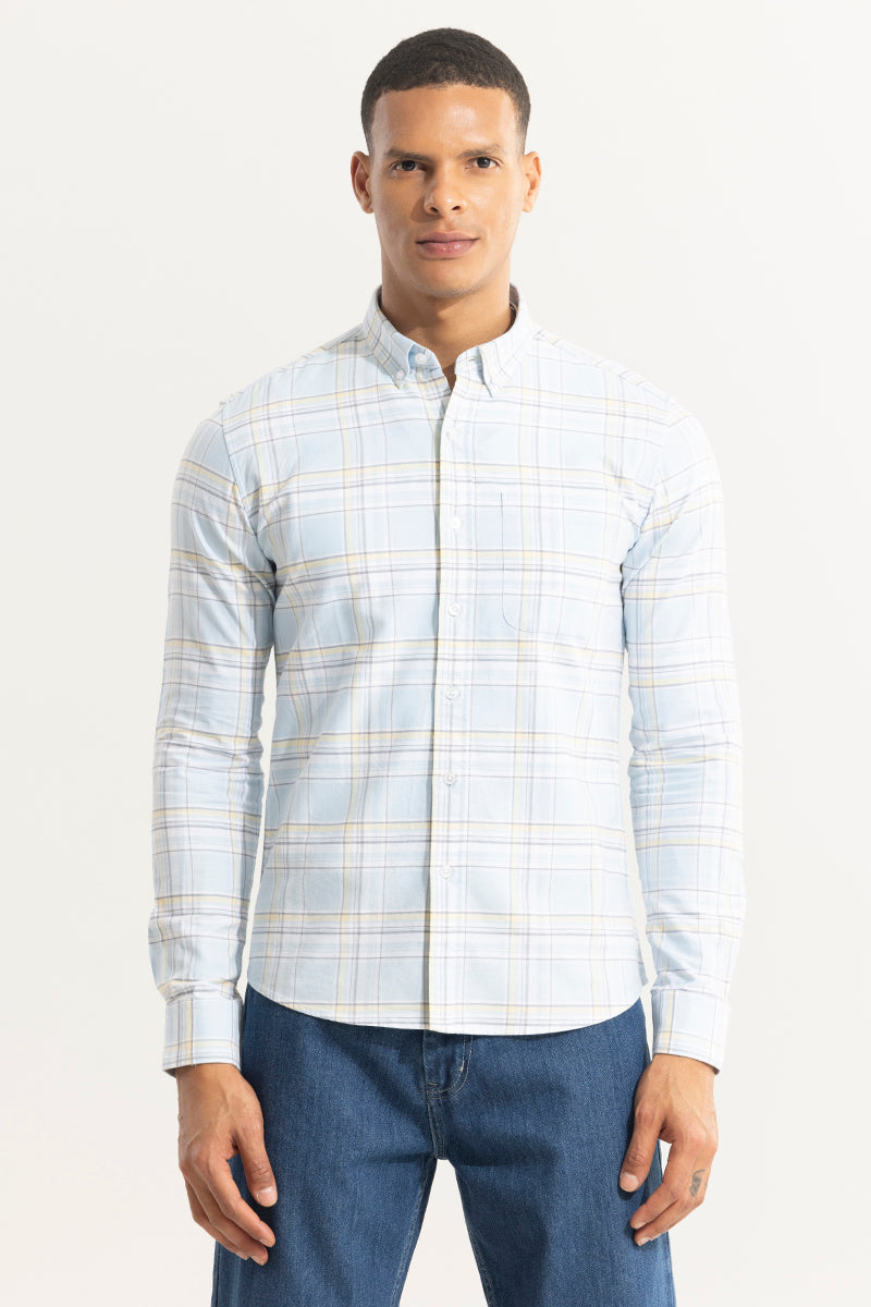 Tartan Matrix Sky Blue Checks Shirt