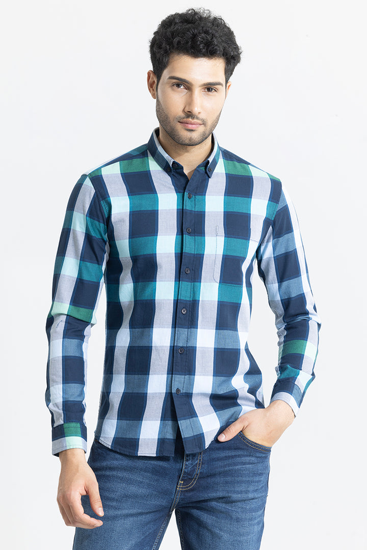 Subtle Checks Blue Shirt