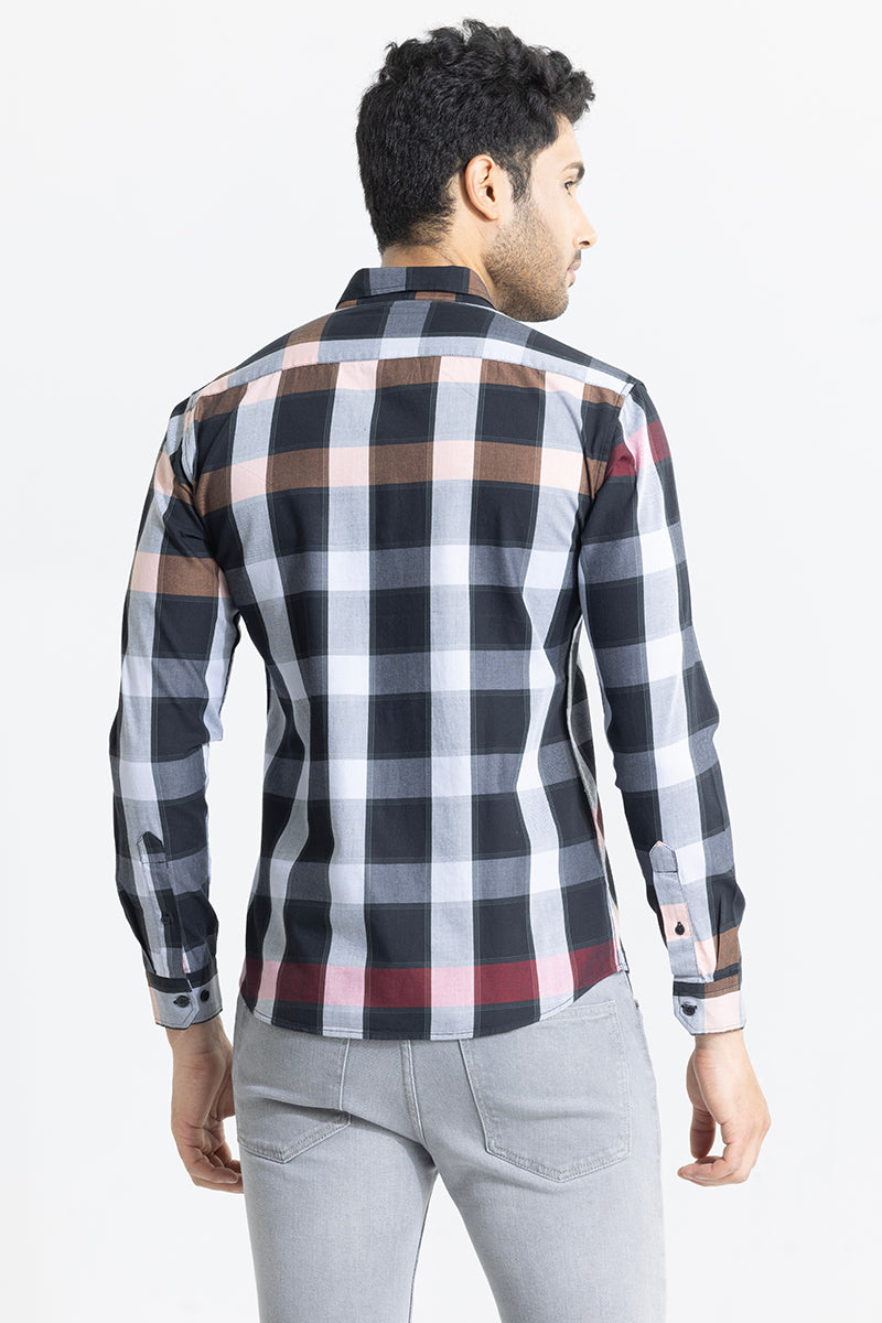 Subtle Checks Black Shirt