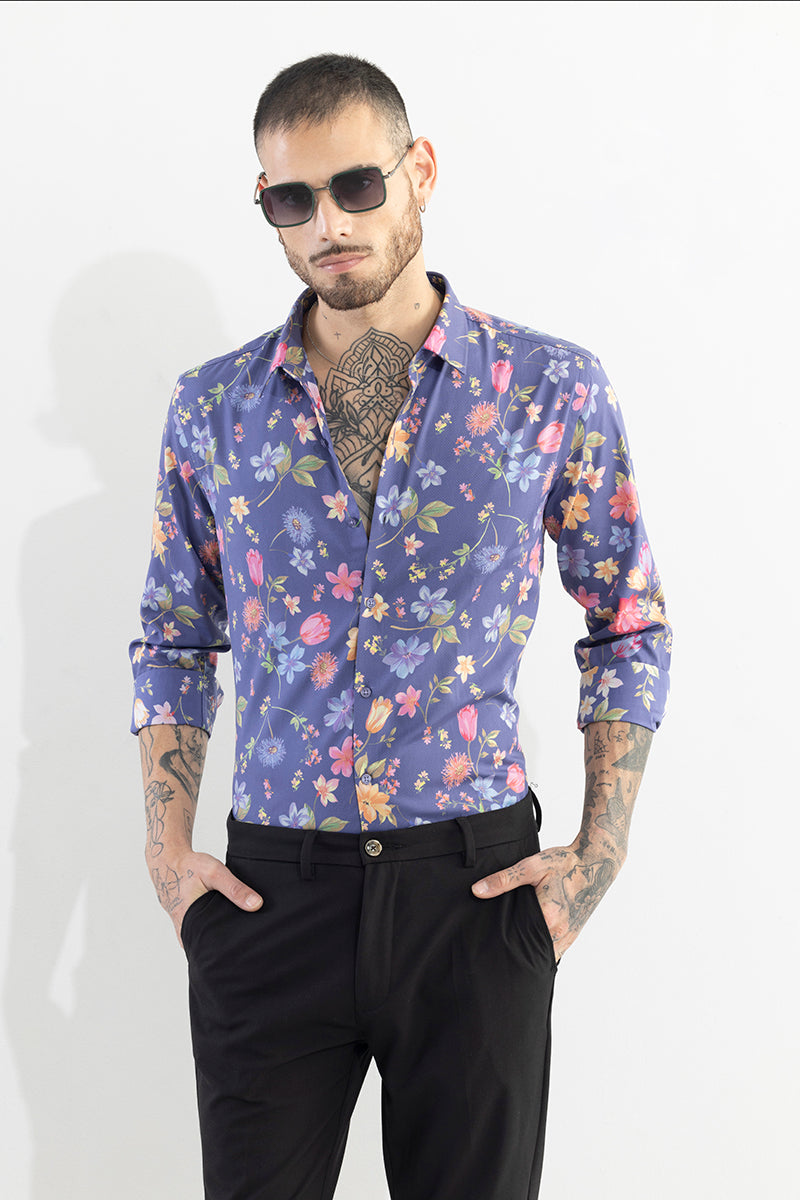 Botanic Bloom Blue Shirt