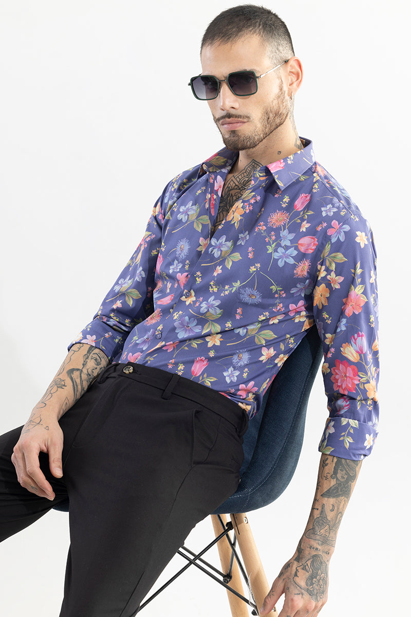 Botanic Bloom Blue Shirt