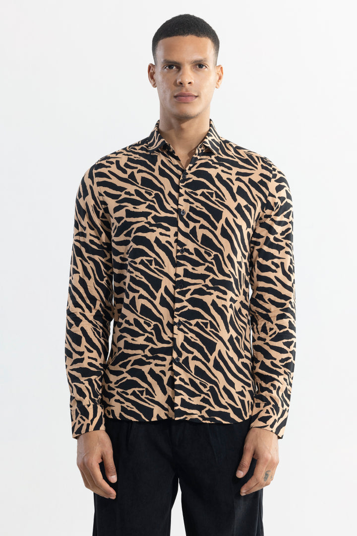 Vize Abstract Brown Shirt