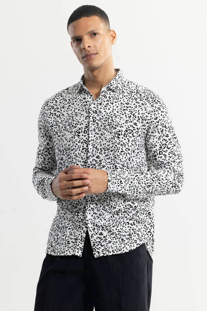 Spotted Pardus White Shirt