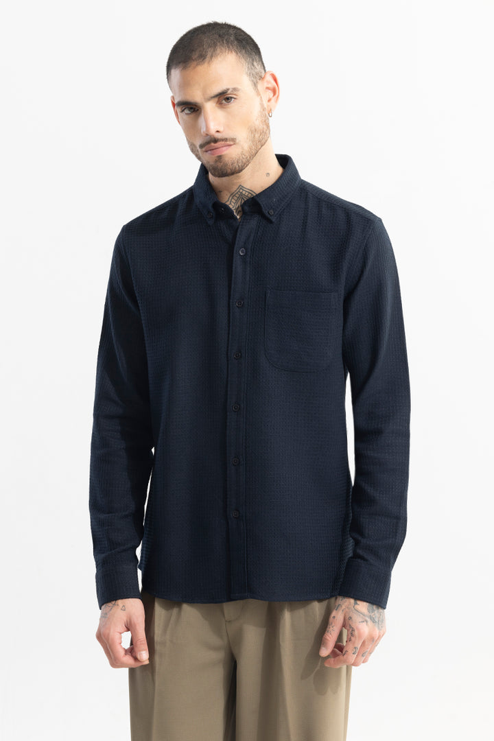 Waffle Square Navy Shirt