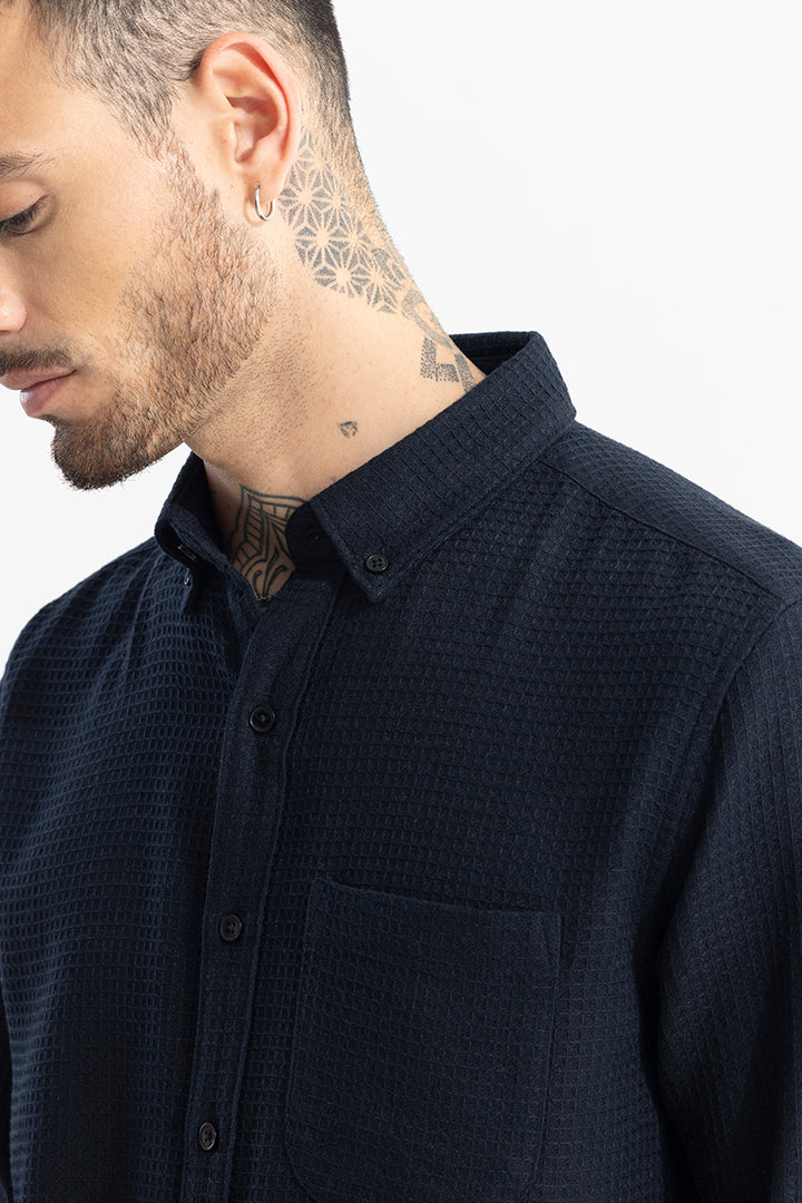 Waffle Square Navy Shirt