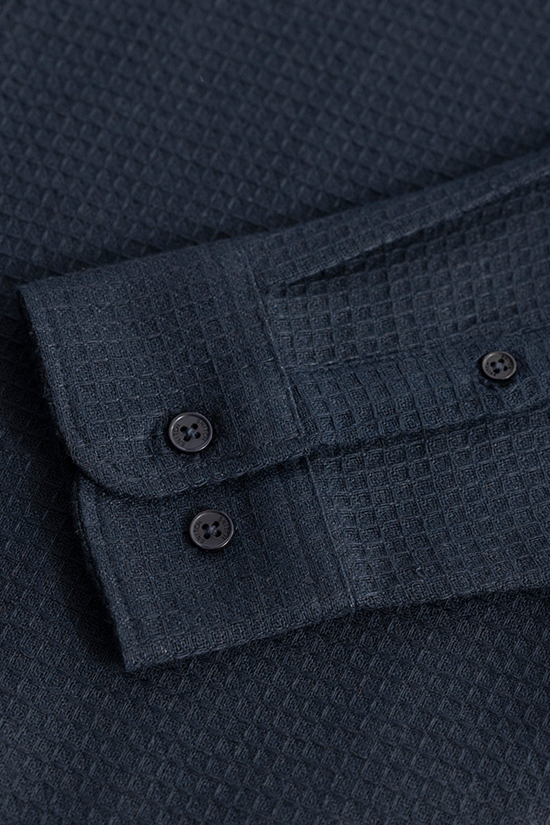 Waffle Square Navy Shirt