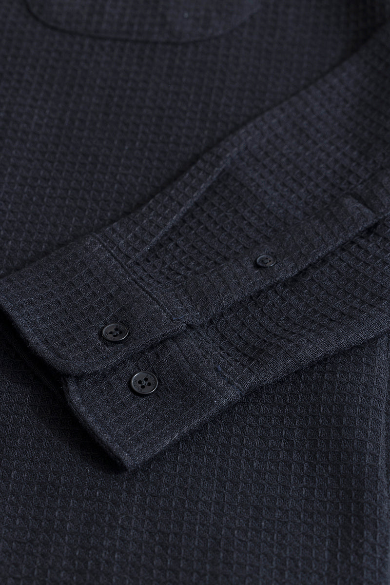 Waffle Square Black Shirt