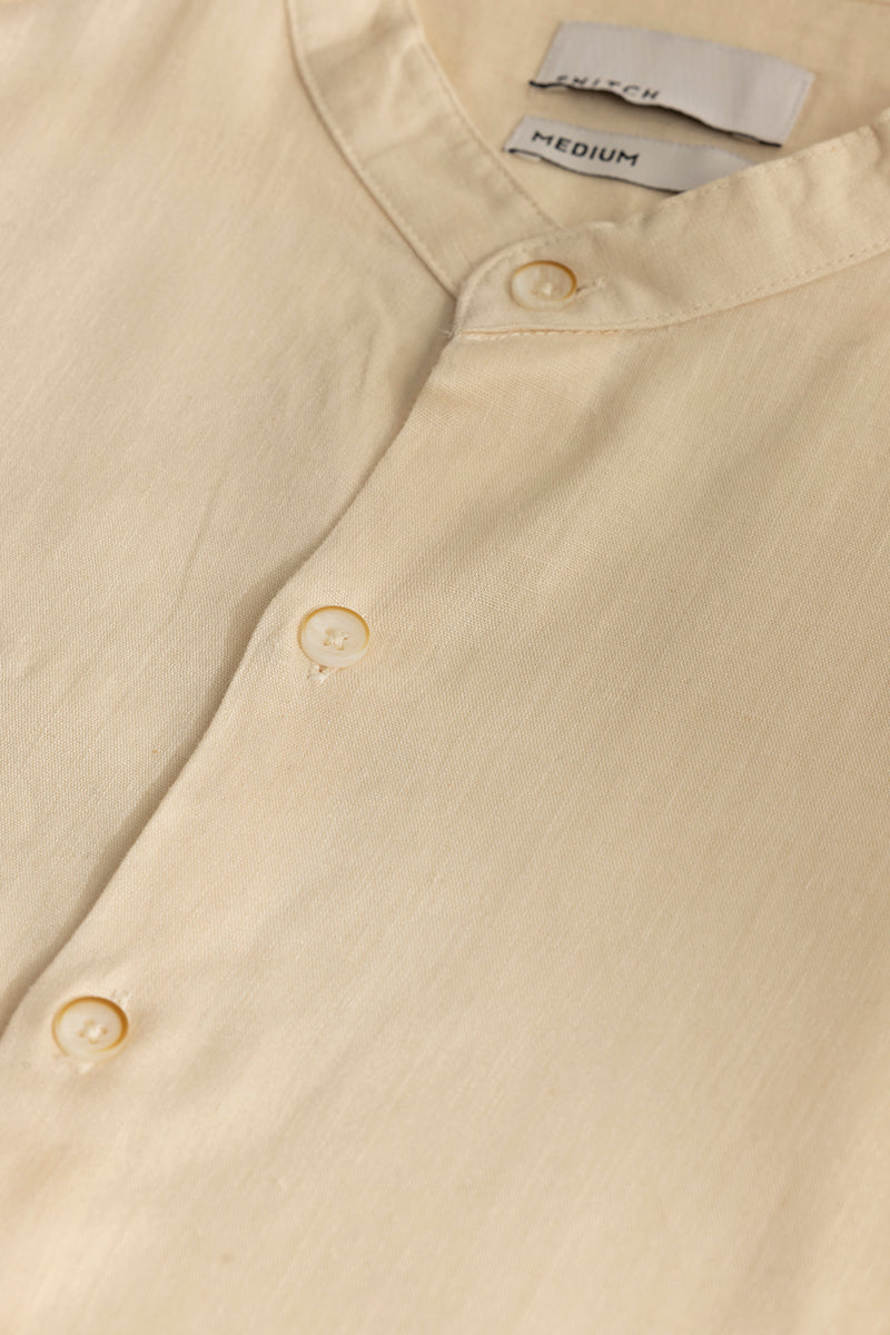 Classic Mandarin Cream Shirt