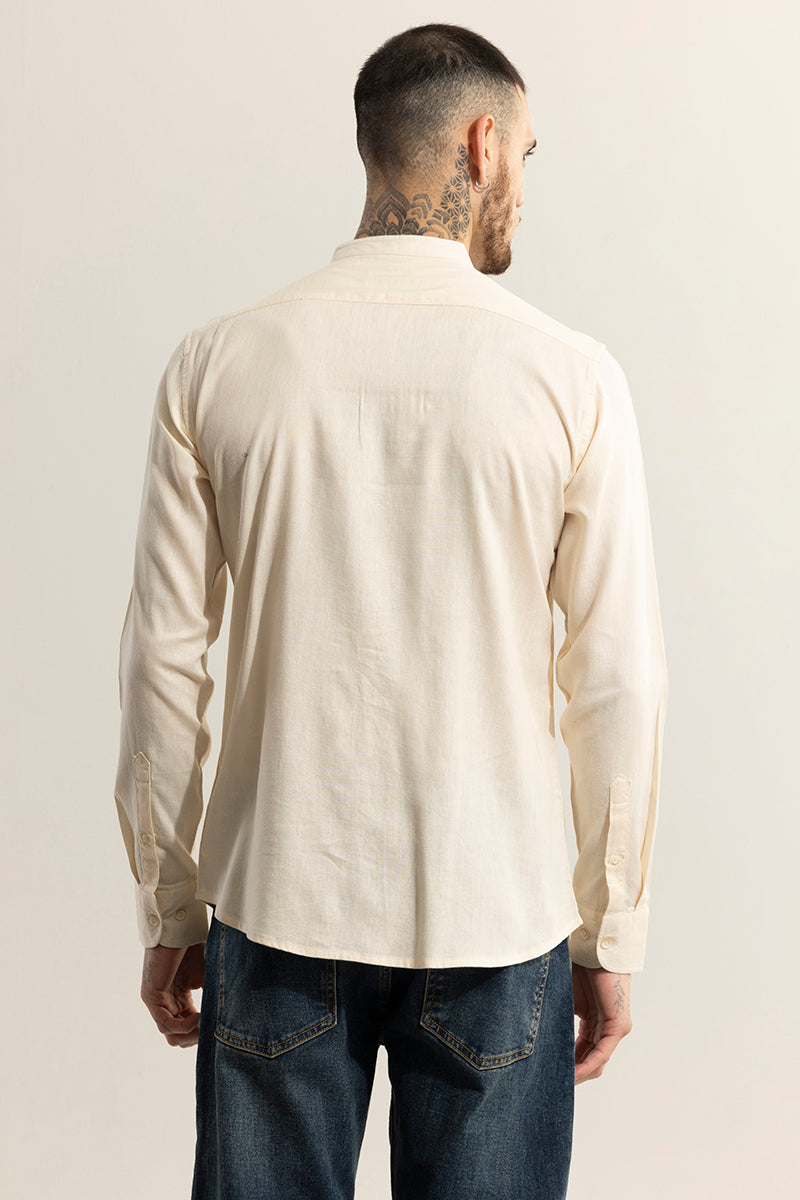 Classic Mandarin Cream Shirt