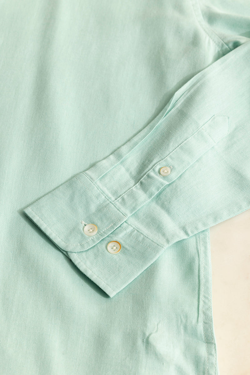 Classic Mandarin Mint Green Shirt