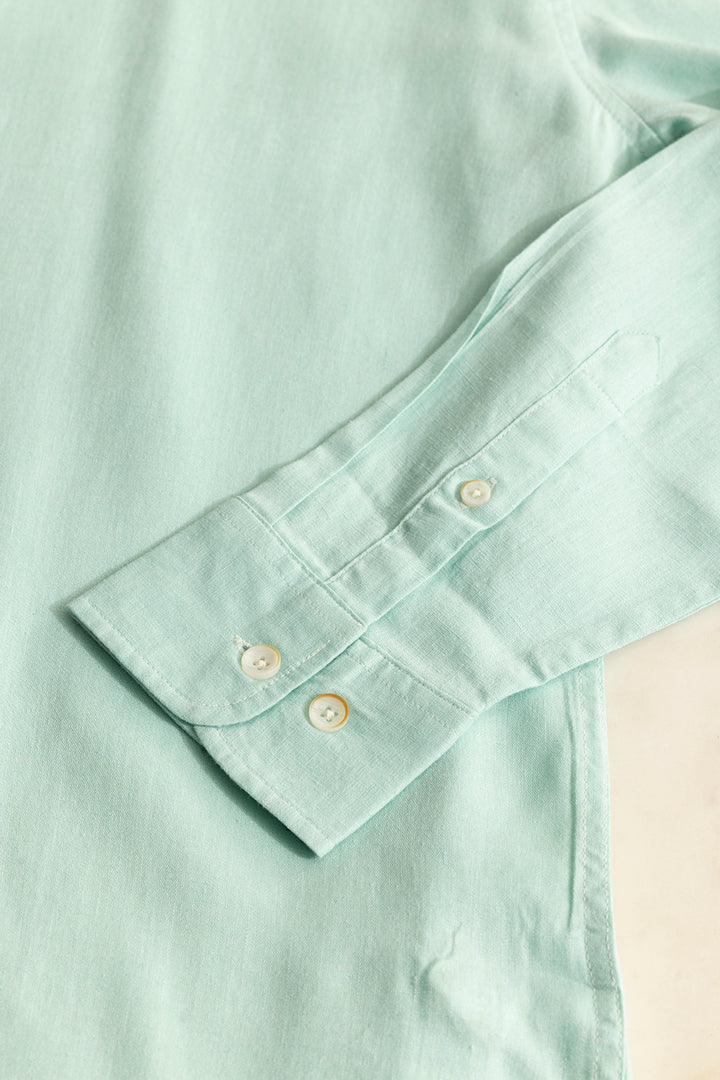 Classic Mandarin Mint Green Shirt