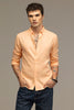 Sleek Style Plain Peach Linen Shirt