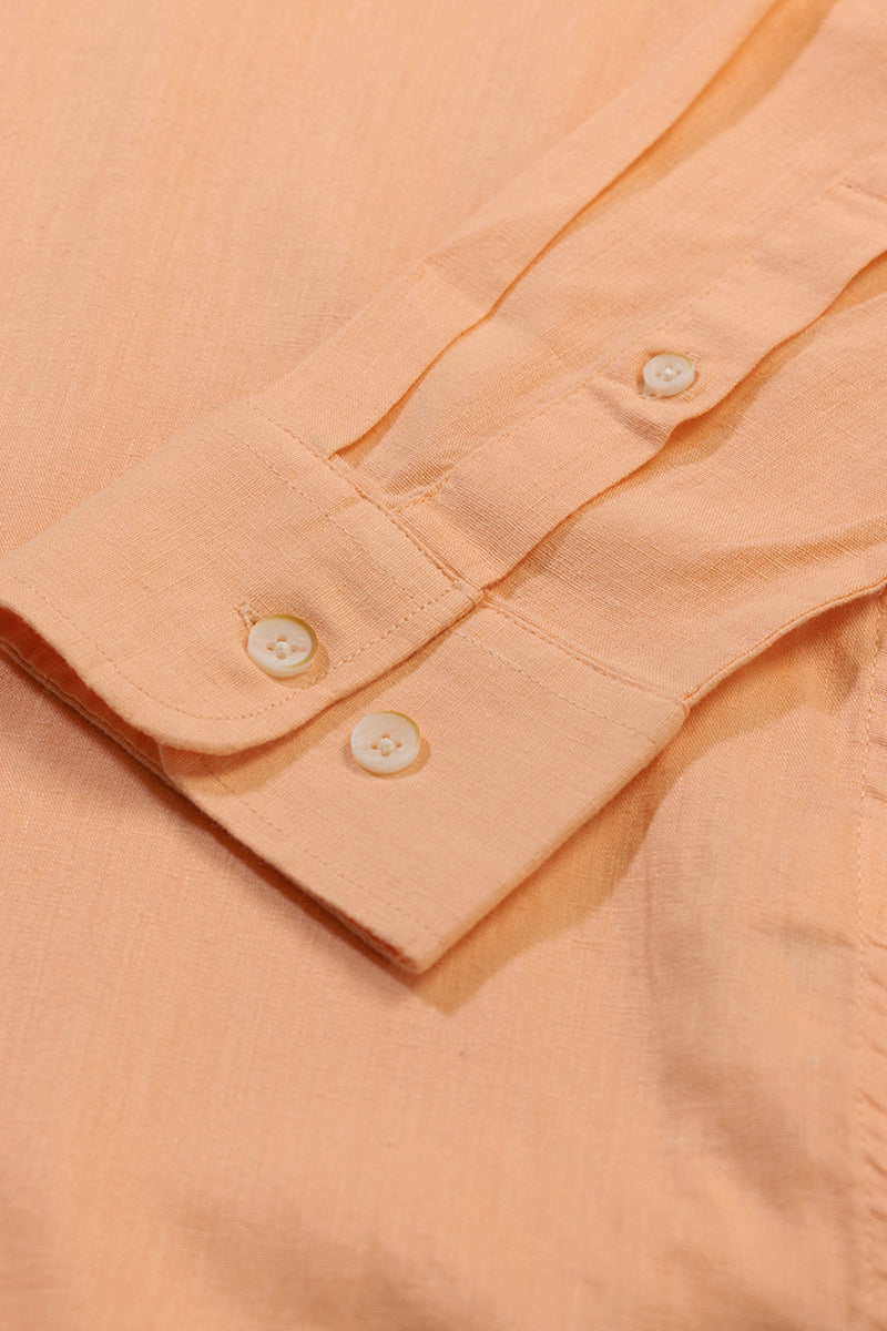 Sleek Style Plain Peach Linen Shirt