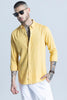 Sleek Style Plain Yellow Linen Shirt