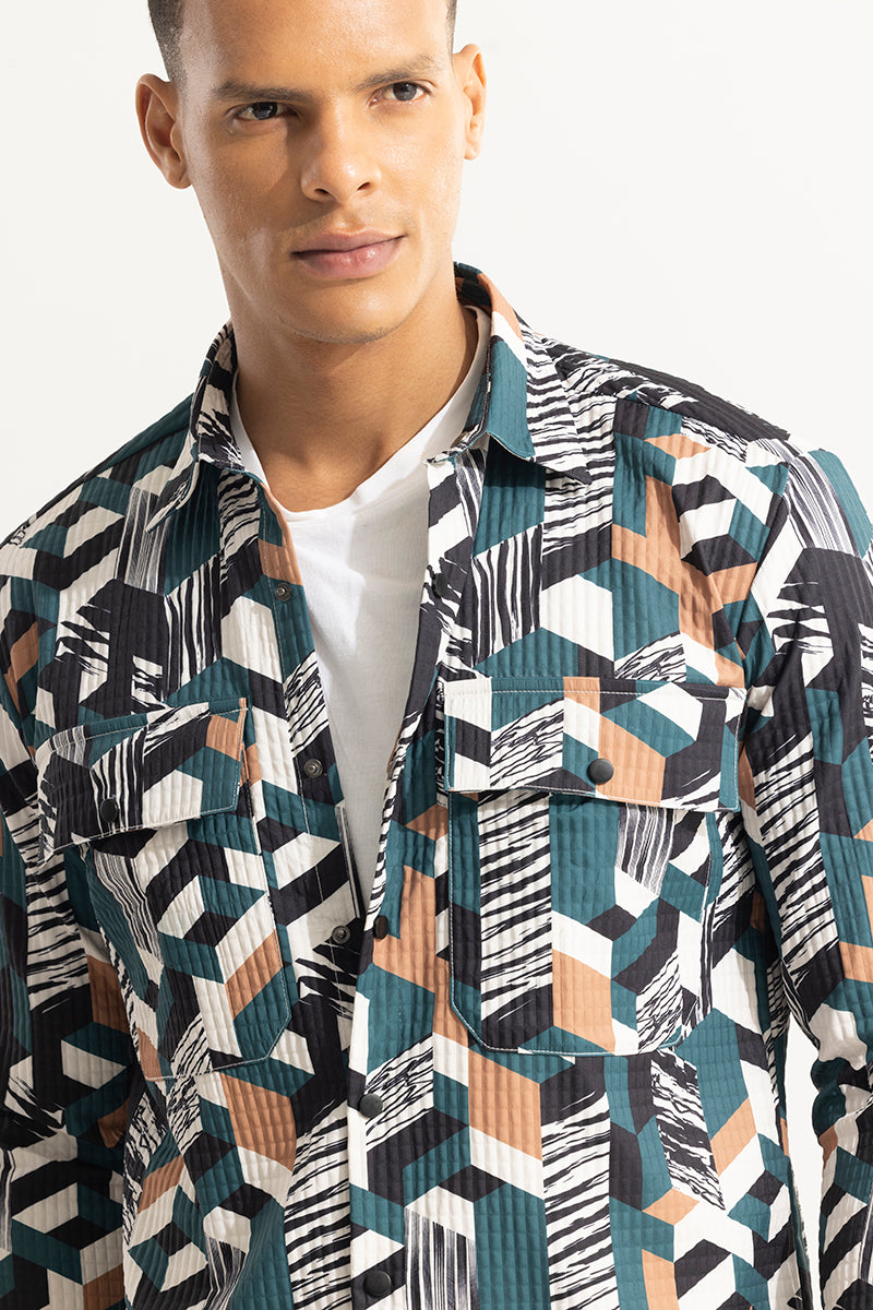 Abstractix Teal Blue Overshirt