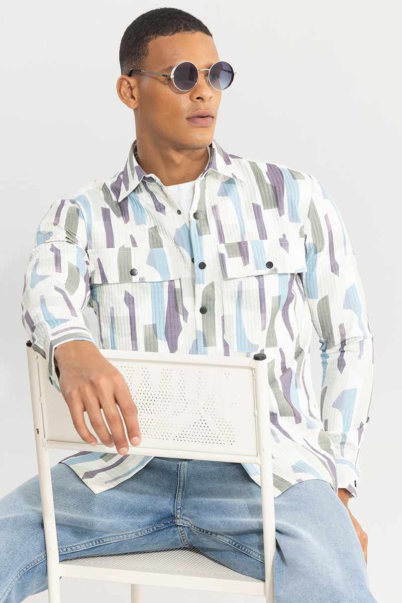 Pastel Harmony White Overshirt