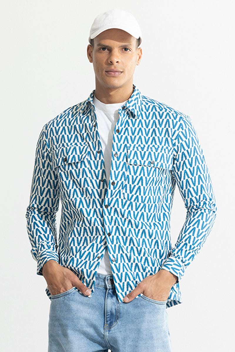 Zigzag Zeal Blue Overshirt