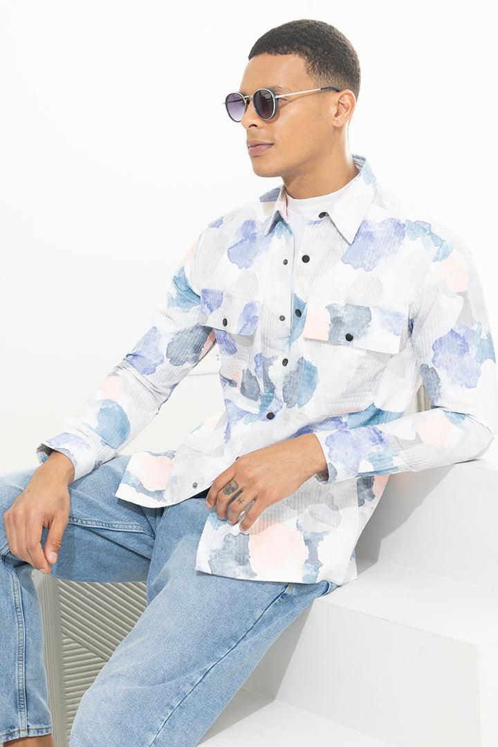 Floral Abstract White Shirt